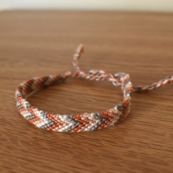 Handmade Jewelry - 10/$25 Apricot Gray Woven Bracelet